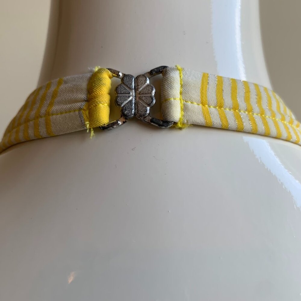 Sauvage California yellow silver striped lace up halter bikini - Picture 8 of 8